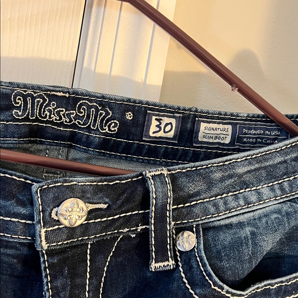Miss Me Slim Boot Dark Blue Denim Jeans